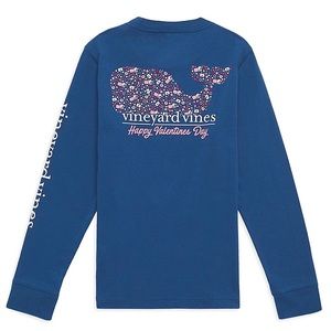 Vineyard Vines Valentine's Day Cupid Whale Blue Long-Sleeve Size XS